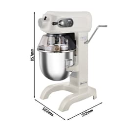 Planetenrührmaschine - 20 Liter - 1,1 kW - mit Display, Beleuchtung & 3 Rühraufsätze - Hellelfenbein 