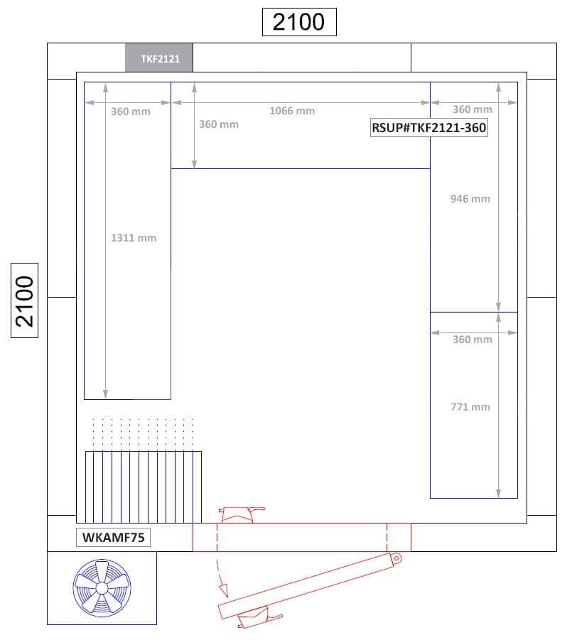 Regalset Aluminium (Eloxiert) - U-Form - Bautiefe: 360mm