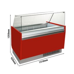 Eistheke LIAM - 1310mm - Statisch - für 10+10x 5 Liter Eisbehälter - Rot