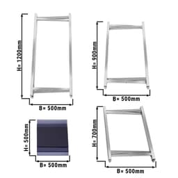 (3 Stück) Beistell-/ Couchtisch Set - klappbar Höhe: 700, 900 & 1200mm