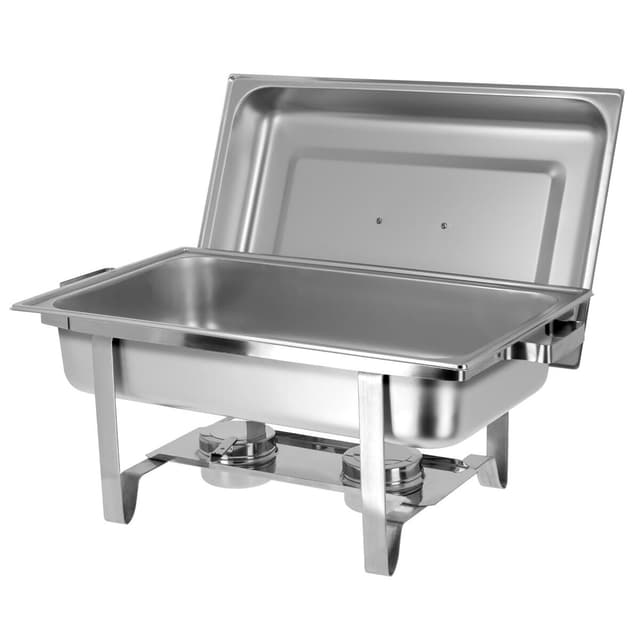 (2 Stück) Chafing Dish - GN 1/1 - mit Deckel & Edelstahl-Beinen