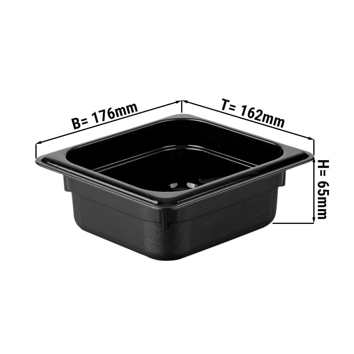 Polycarbonat GN 1/6 Behälter - Schwarz - Tiefe: 65mm