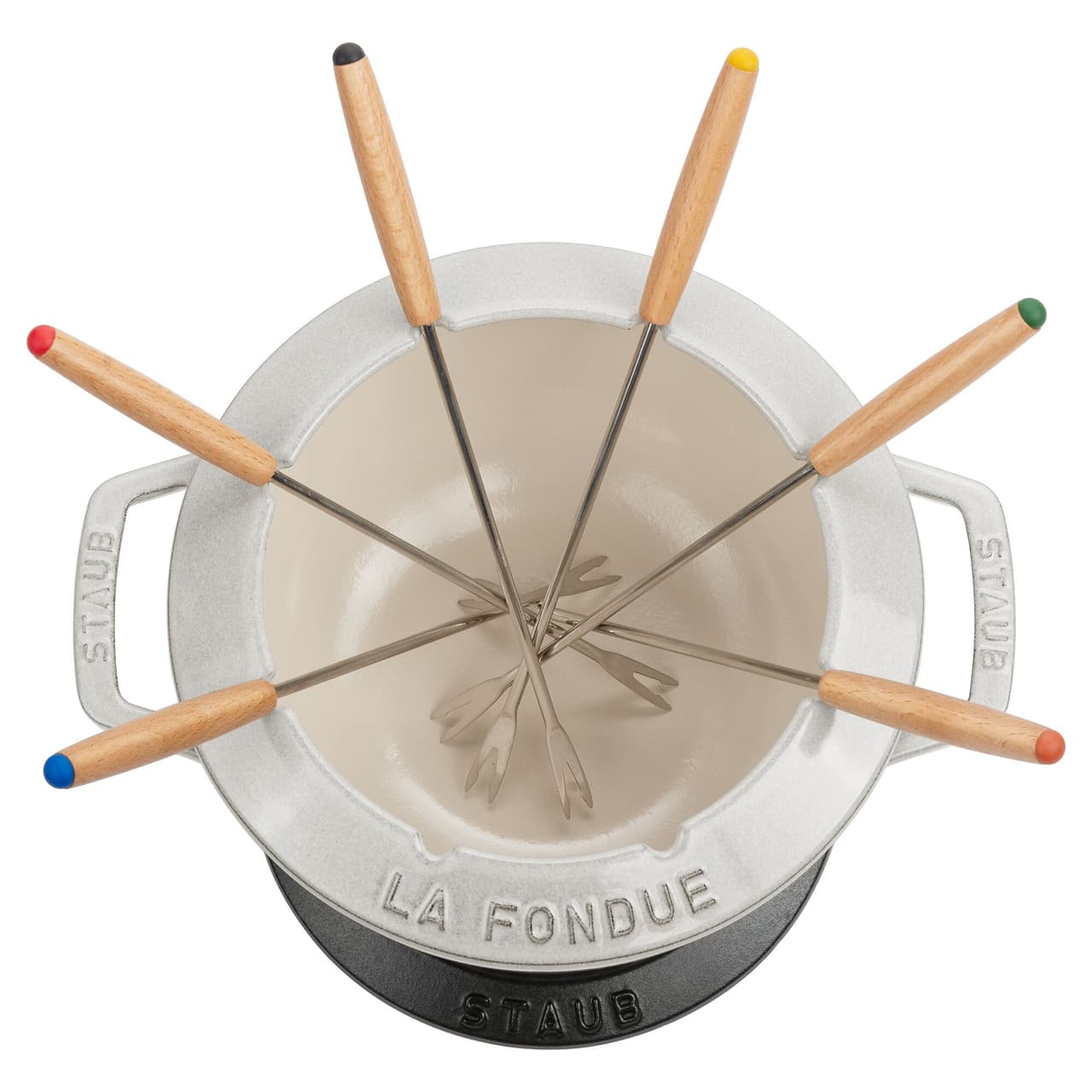 STAUB | SPECIALITIES - Fondue Set - Ø 200mm - Gusseisesn -Weisser Trüffel