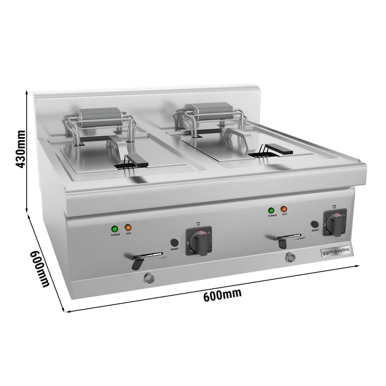 Elektro Doppelfritteuse - 10+10 Liter - 18 kW