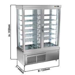 Panorama-Tiefkühlvitrine - 935 Liter - 1320mm - Dreifachverglasung - 12 Ablagen - Silber