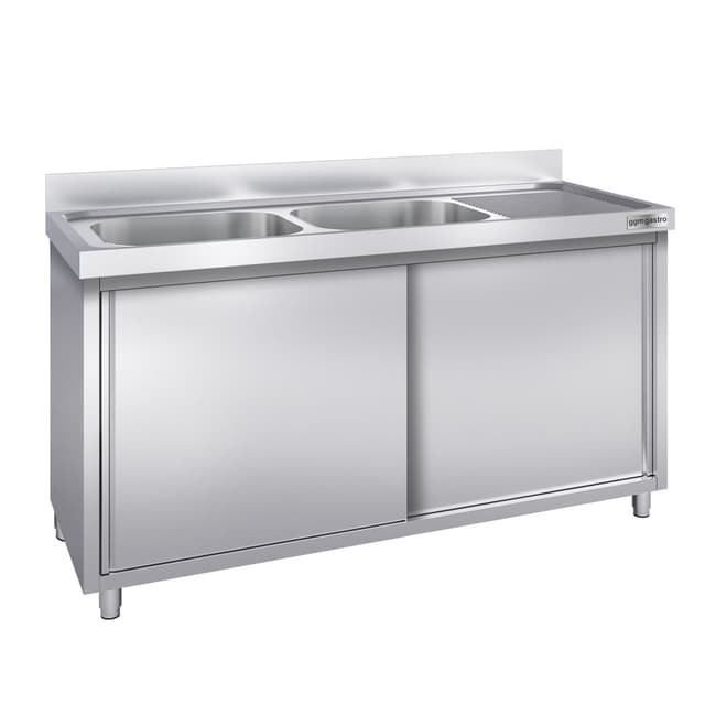 Spülschrank PREMIUM - 1600x600mm - mit 2 Becken links