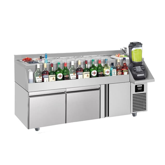 Bar- & Getränkekühltisch - 1600x600mm - 235 Liter - mit 1 Tür, 2 Schubladen & Ablagen