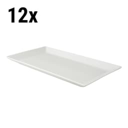 (12 Stück) WHITE DELIGHT - Platte - 33 x 18,5 cm- Weiß