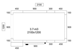 Edelstahl Tiefkühlzelle - 2100x1200mm - 3,16m³ - inkl. Lamellen