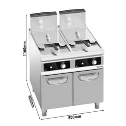 Gas Doppelfritteuse - 20+20 Liter - 35 kW - Bflex Digital