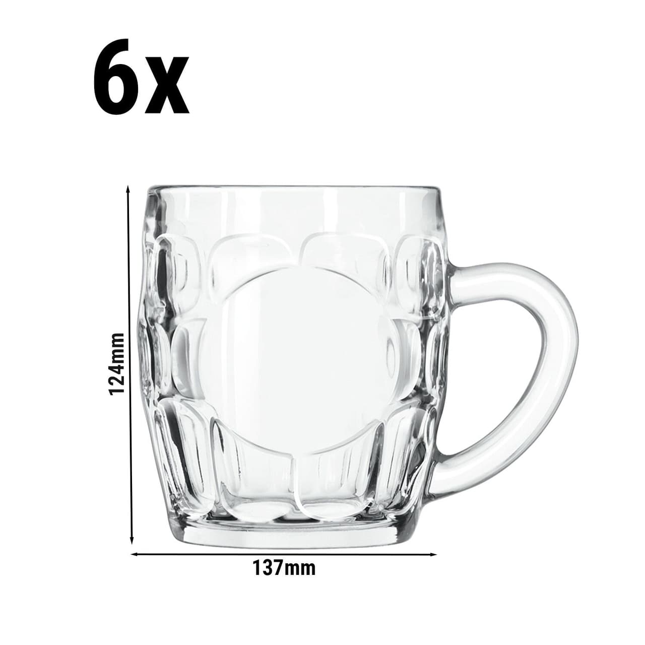 (6 Stück) Bierkrug - BEER SPECIALS - 550 ml - Transparent