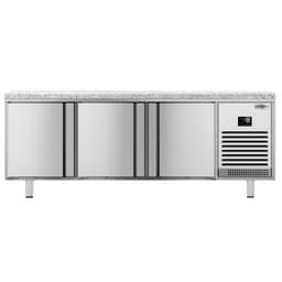 Bäckereitiefkühltisch Premium PLUS - 2185x800mm - mit 3 Türen & Granitarbeitsplatte