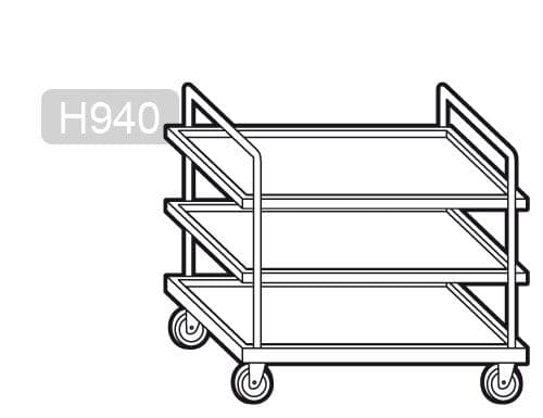 Servierwagen - 800x500mm - mit 3 Abstellflächen