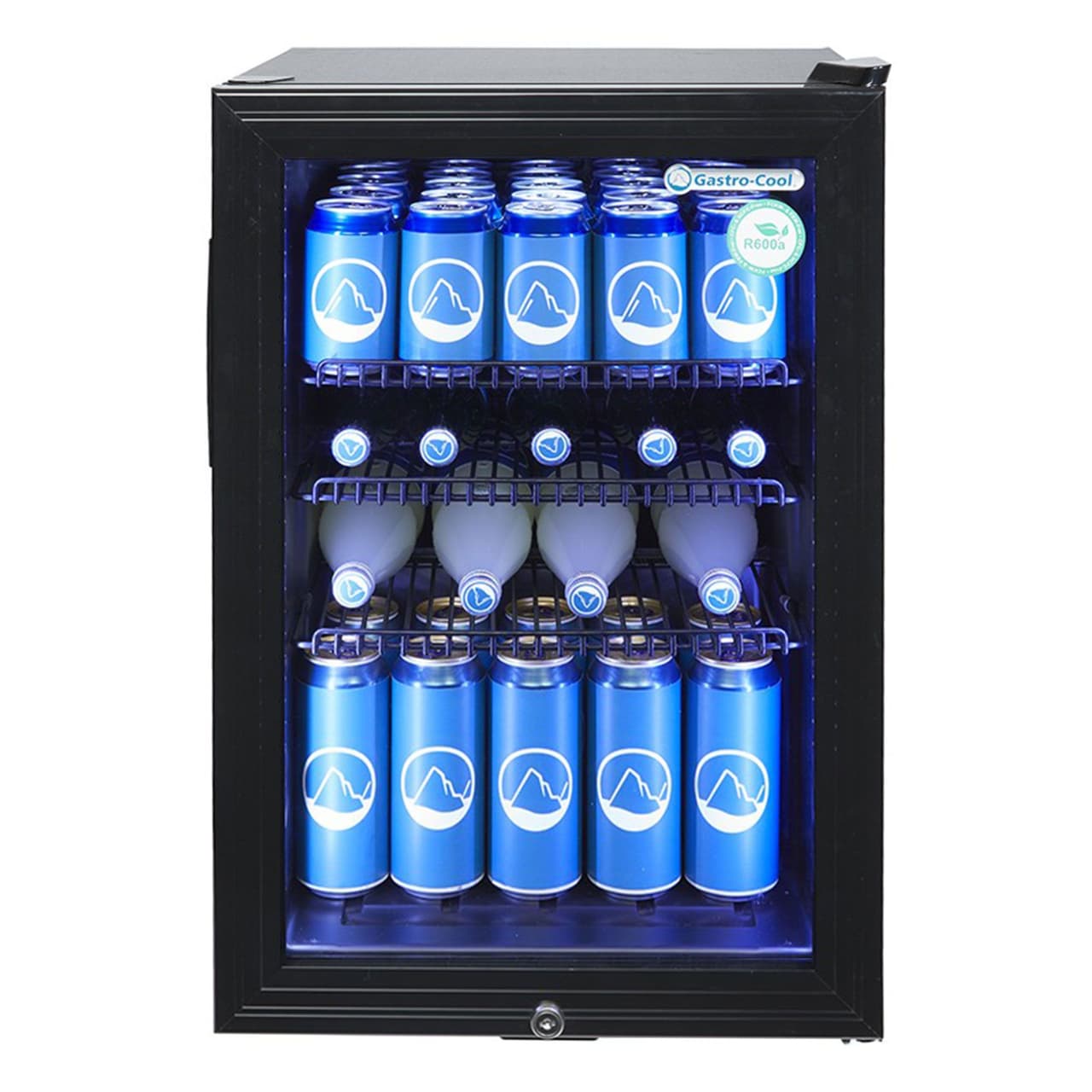 GASTRO-COOL | Minibar-Kühlschrank - 430mm - 62 Liter - mit 1 Glastür - Schwarz