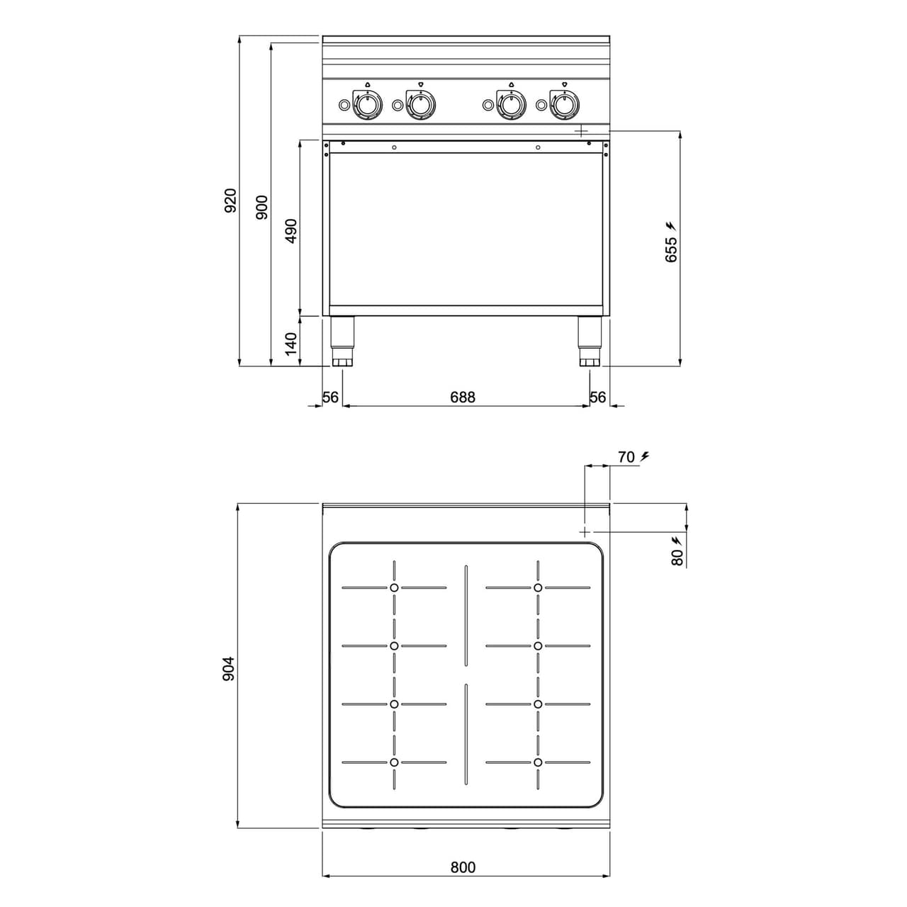 Induktion Glühplattenherd - 28 kW