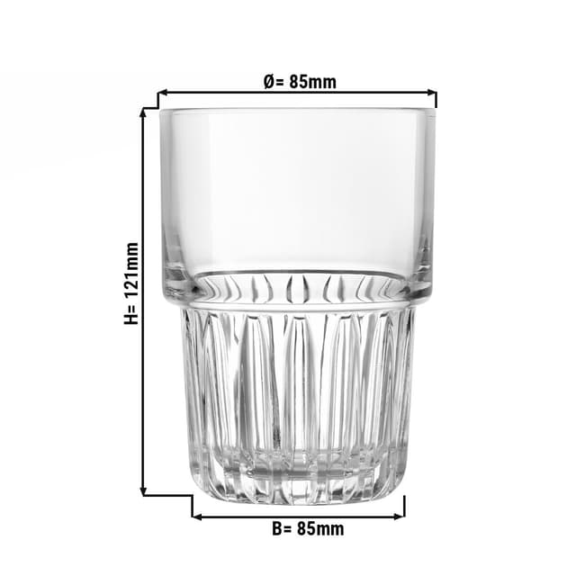 (12 Stück) Longdrinkglas - EVEREST - 414 ml - Transparent