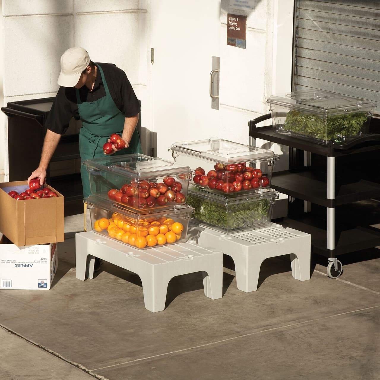 CAMBRO | Serie S - Schwerlast Lageruntersatz - 915mm - mit geschlitzter Oberfläche - Grau gesprenkelt