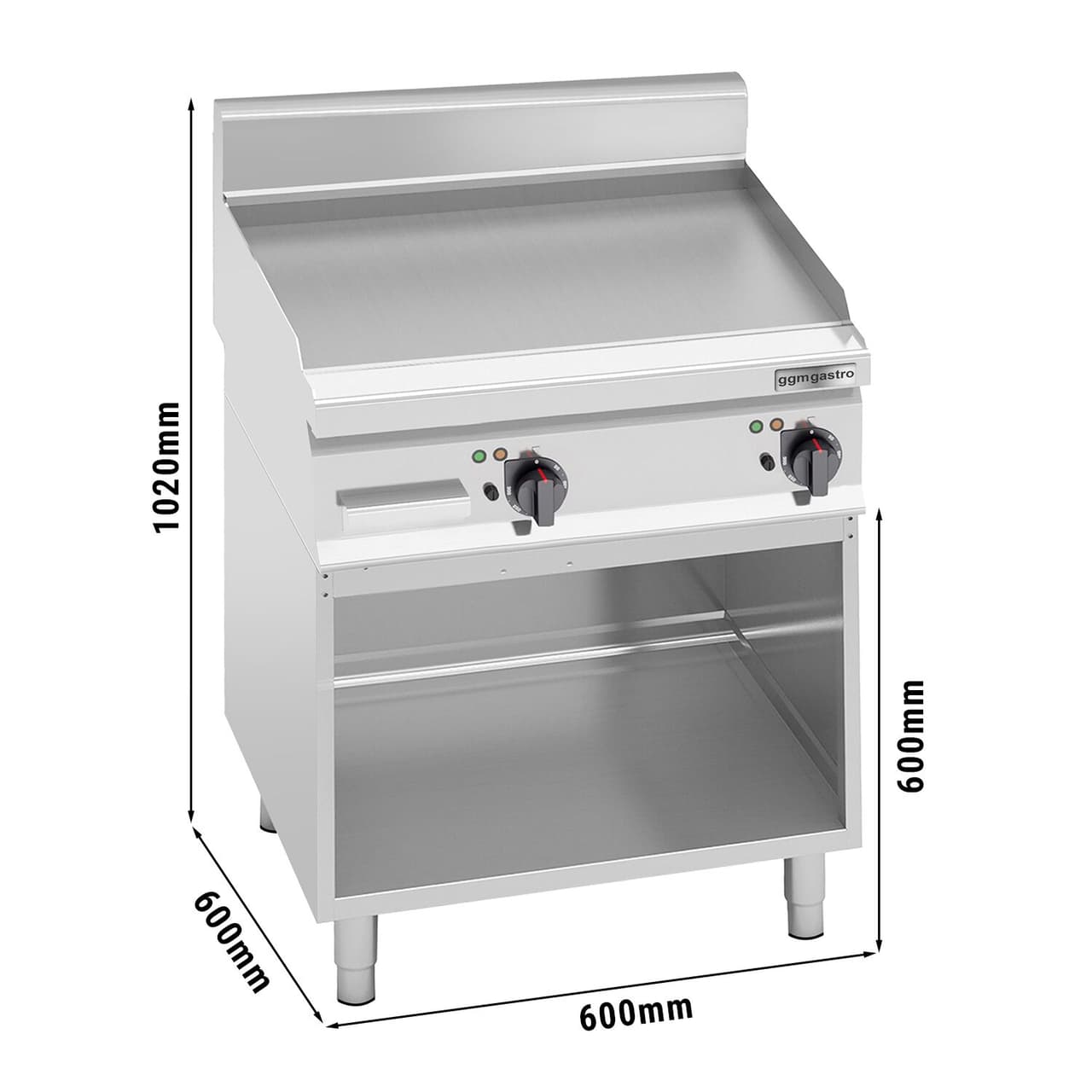 Elektro Bratplatte - 8 kW - Glatt - inkl. Untergestell