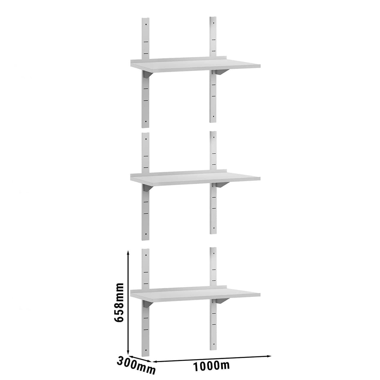 Wandborde ECO - 1000x300mm - mit 3 Etagen