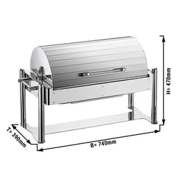 Elektro Chafing Dish - GN 1/1 - mit Rolldeckel - Chrom