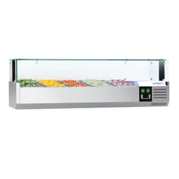 Kühlaufsatzvitrine PREMIUM mit LED-Licht - 1200x335mm - 5x GN 1/4