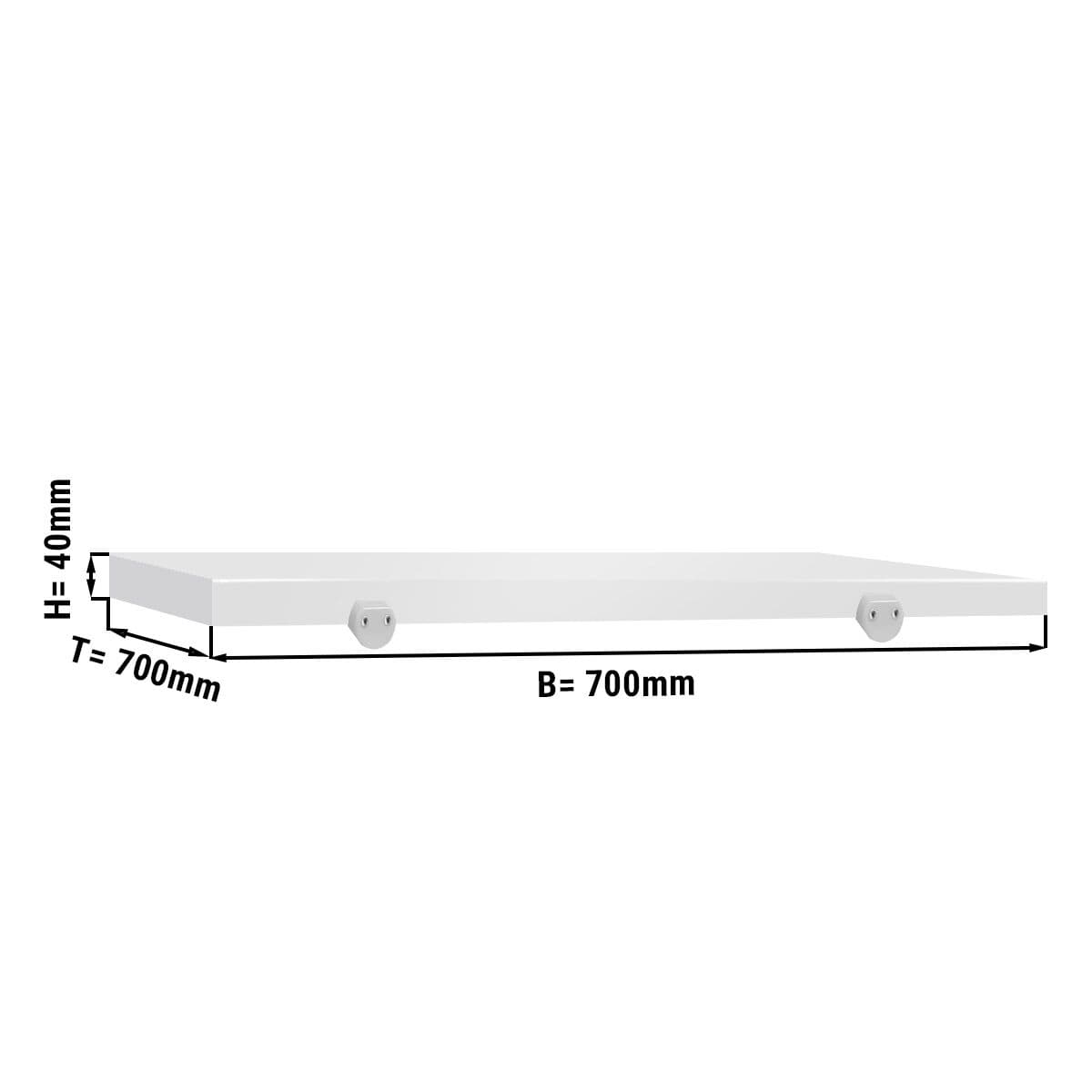 Schneideplatte für Arbeitstisch - 700x700mm - Weiß