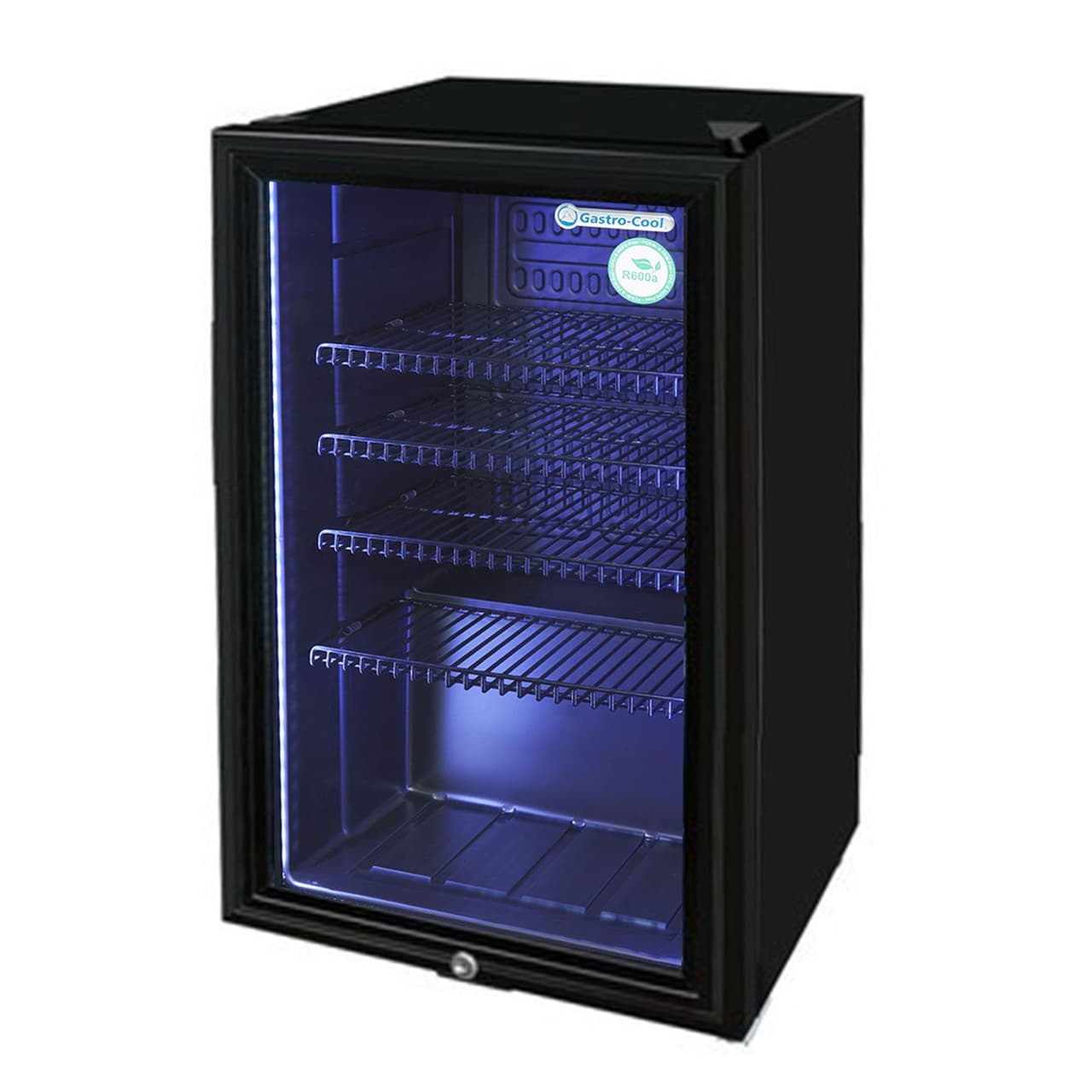 GASTRO-COOL | Barkühlschrank - 360mm - 88 Liter - mit 1 Glasflügeltür - Schwarz