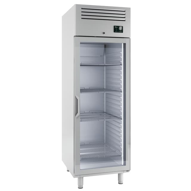 Kühlschrank Edelstahl Premium PLUS - GN 2/1 - 560 Liter - mit 1 Glastür