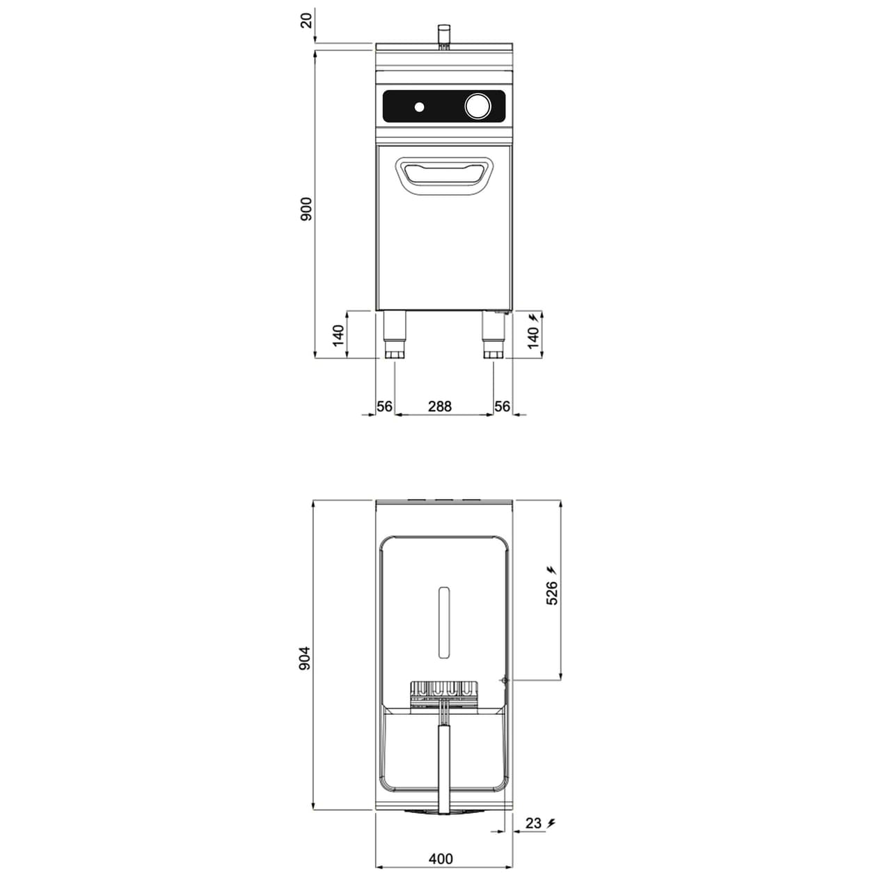 Elektro Fritteuse - 18 Liter - 18 kW - Bflex Digital