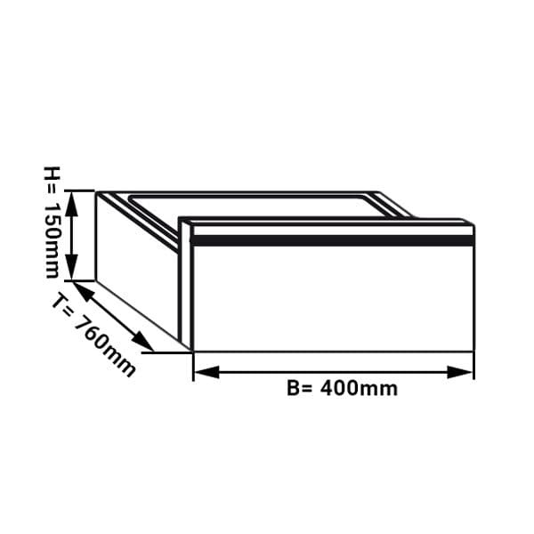 Schubladenblock PREMIUM - 1 Schublade - Unterbaumodul 400x760mm - für ATK 800mm tief