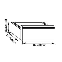 Schubladenblock PREMIUM - 1 Schublade - Unterbaumodul 400x760mm - für ATK 800mm tief