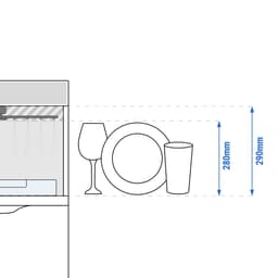 Doppelwandige Gläserspülmaschine - Digital - 3,4 kW - mit Ablauf, Reiniger- & Klarspülerpumpe & Wi-Fi Option