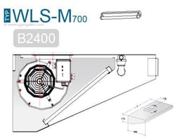 Wandhaube - 2400mm - mit Motor, Regler, Filter & Lampe