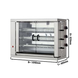 Gas Hähnchengrill - 16kW - mit 3 Spießen für bis zu 18 Hähnchen