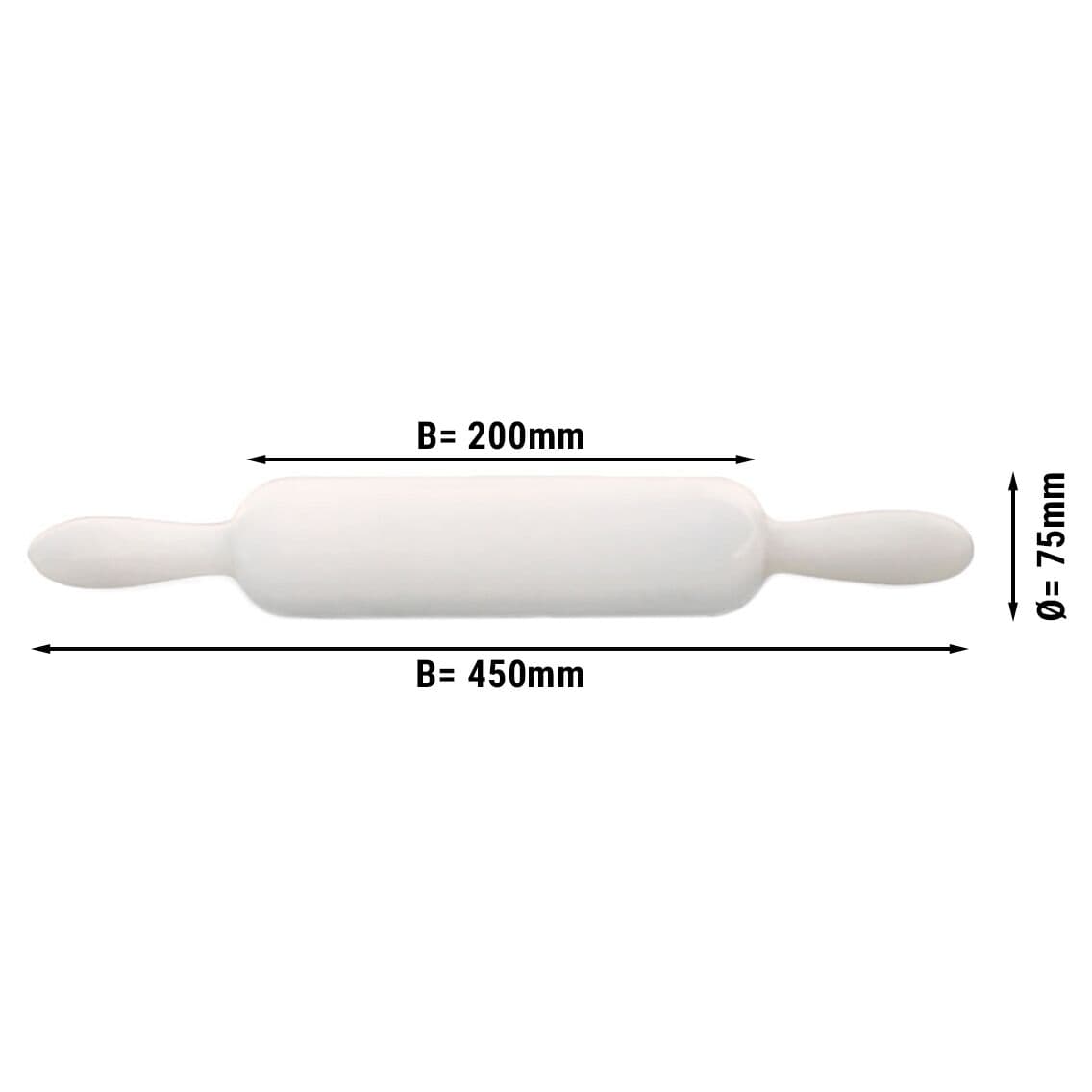 Teigroller - 75x450mm - oval