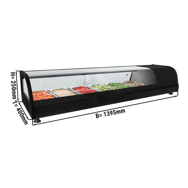 Kühlaufsatzvitrine PREMIUM - 1395x400mm - 6x GN 1/3