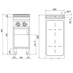 Induktionsherd - 10 kW - 2 Kochfelder