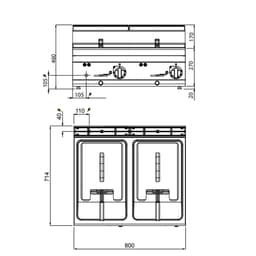 Elektro Doppelfritteuse - 10+10 Liter - 12 kW