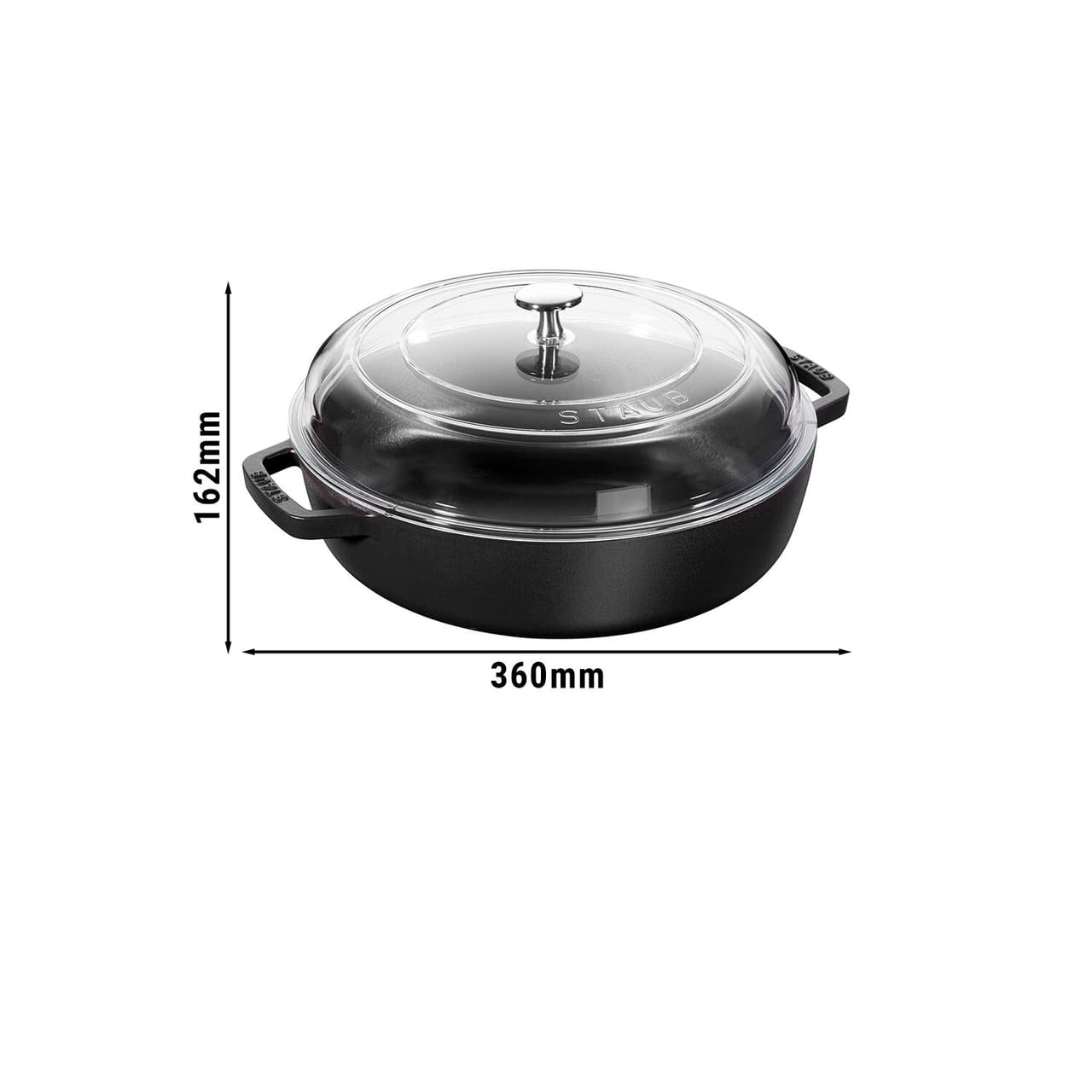 STAUB | BRAISERS - Bräter mit Glasdeckel - 280mm - Gusseisen - Schwarz