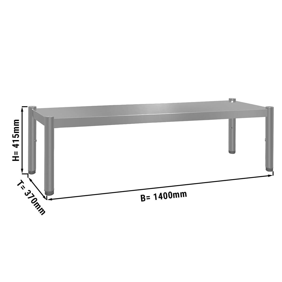 Aufsatzbord ECO - 1415x370mm - mit 1 Etage - Höhe: 415mm