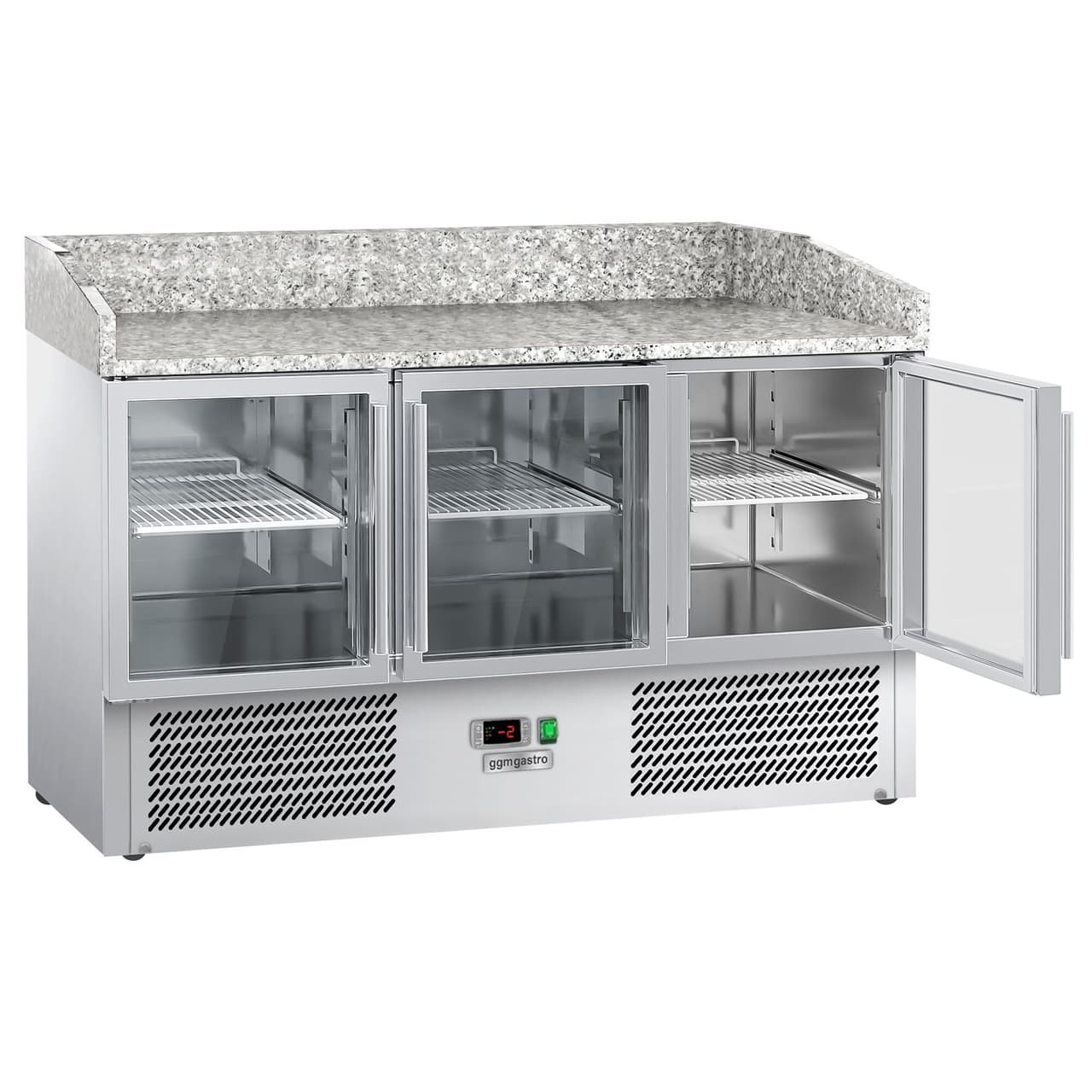 Pizzakühltisch ECO - 1400x700mm - mit 3 Glastüren