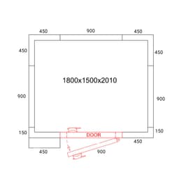 Edelstahl Tiefkühlzelle - 1800x1500mm - 3,47m³ - inkl. Tiefkühlaggregat & Lamellen