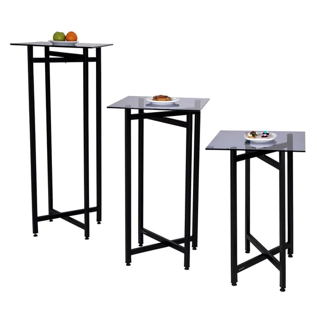 (3 Stück) Beistell-/ Couchtisch Set - klappbar Höhe: 700, 900 & 1200mm