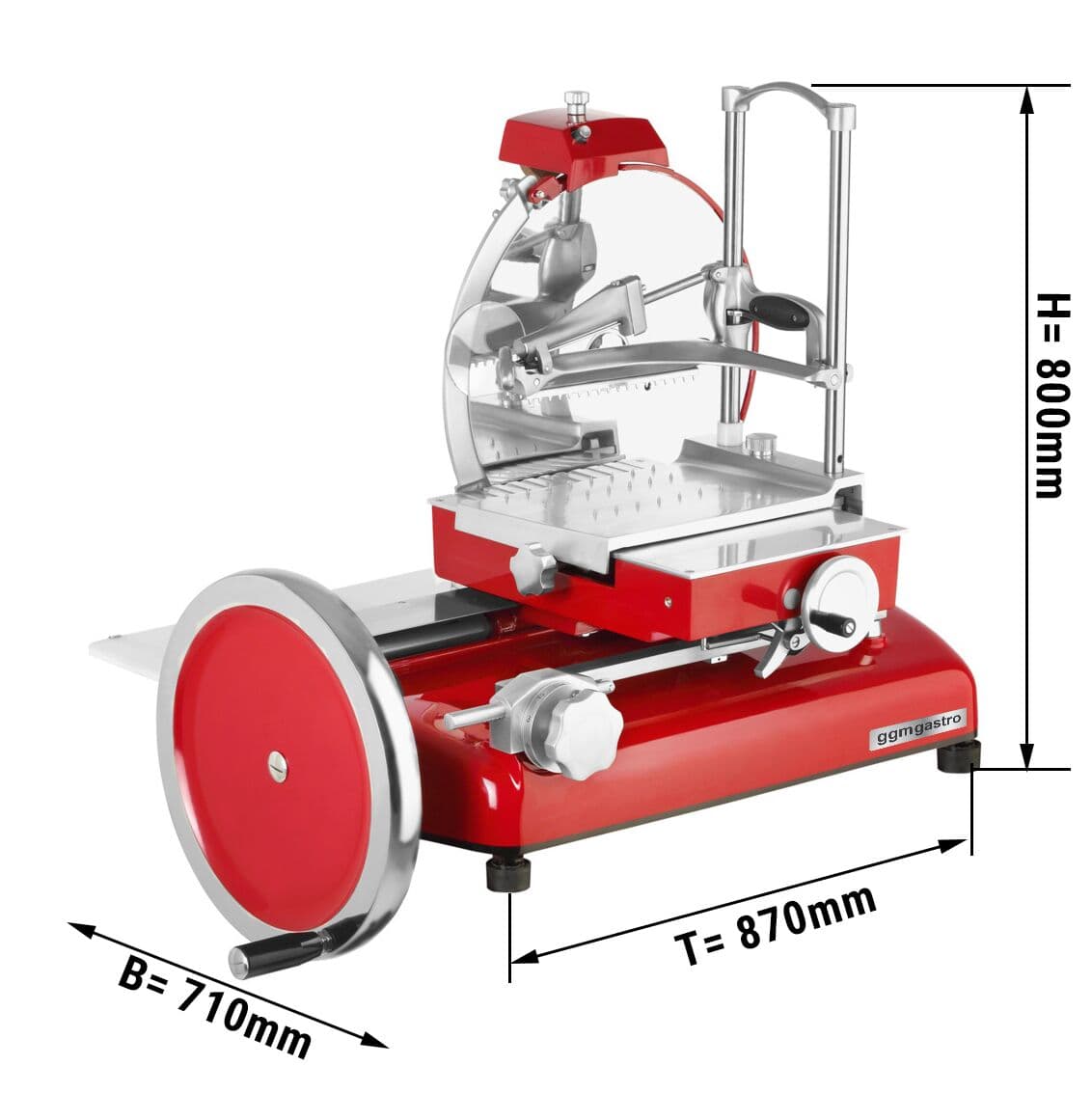 Schwungradmaschine Rustikal - Messer: Ø 370mm - Rot