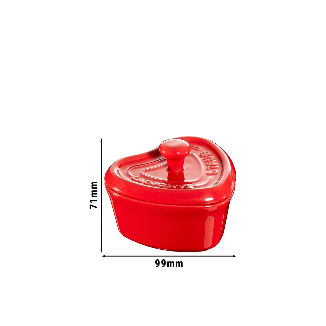 STAUB | CERAMIQUE - Mini Cocotte - Herzform - 90mm - Keramik - Kirsch-Rot