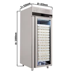 Bäckerei-Kühlschrank Edelstahl PREMIUM - EN 60x80 - 850 Liter - mit 1 Glastür