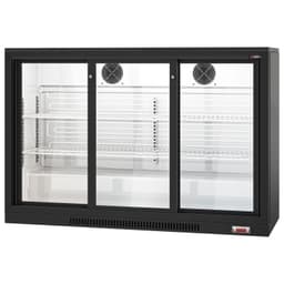 Barkühlschrank - 1330mm - 320 Liter - mit 3 Glasschiebetüren - Schwarz