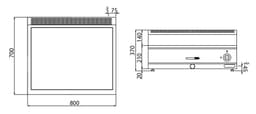 Elektro Bain-Marie - 2,4 kW - 2x GN 1/1 oder 4x GN 1/2 - inkl. Unterbau mit 2 Türen