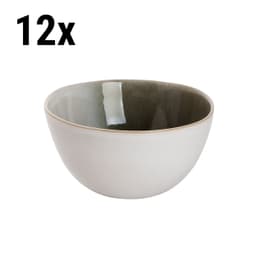 (12 Stück) NORDIC - Schüssel -  Ø 15 cm - 90 cl - Grün/ Weiß