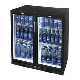 GASTRO-COOL | Barkühlschrank - 900mm - 200 Liter - mit 2 Glasflügeltüren - Schwarz